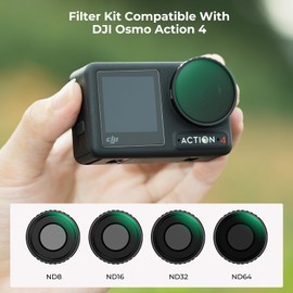 K&F Concept ND8 ND16 ND32 ND64 for DJI Osmo Action 4, 4-Pack ND Filters Multi-Coated Neutral Density Action 4 Accessories