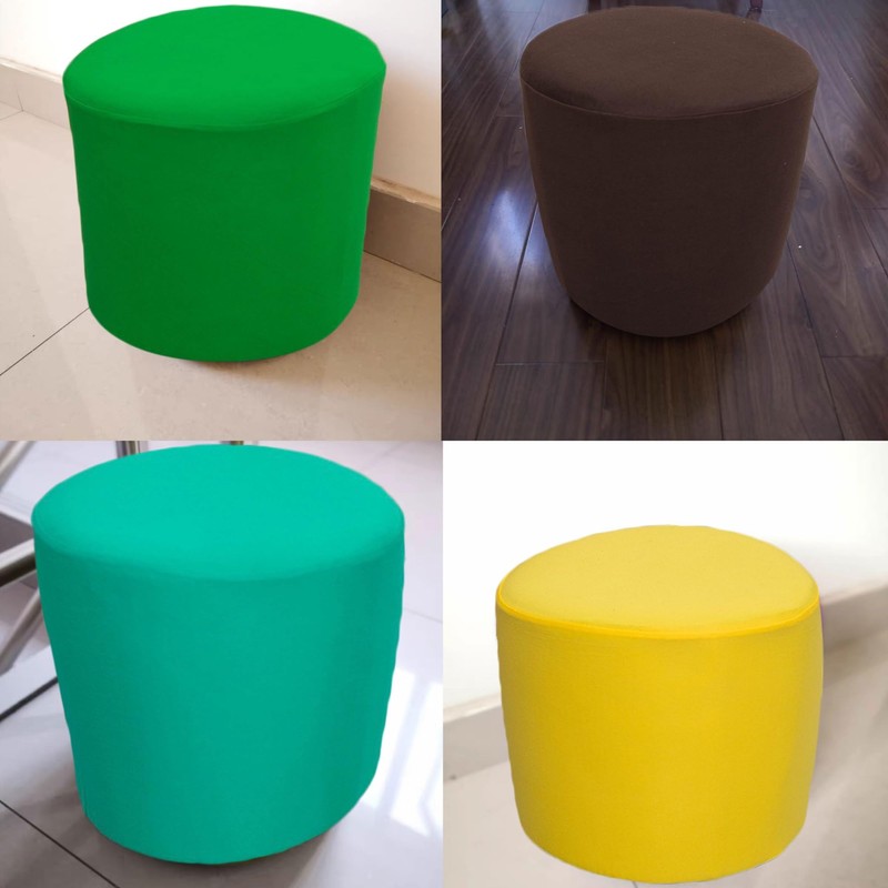 Velvet Round/Square Ottoman Covers Slipcover Stretch to Fit Outdoor/intdoor Small/Large/Extra
