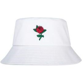 ZLYC Unisex Fashionable Embroidered Bucket Hat, Outdoor Summer Hat for Teenagers