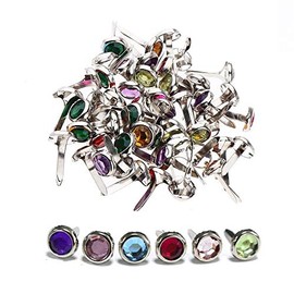 QianDanS 120Pcs Mini Brad Pearl Head Split Pins Round Paper Craft Fasteners Iron Brads for Paper Craft DIY Stamping Scrapbooking