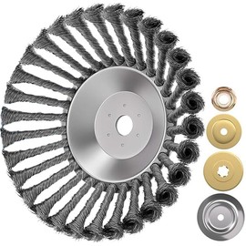 Weed Brush for Brush Cutter, Wild Herb Brush for Brush Cutter, Wire Brush, Brush Cutter, Round Brush, Joint Brush for Brush Cutter, with 25.4 mm Bore, Weed Brush Grass Trimmer Accessories