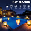 LanPool Floating Pool Lights, Solar Flame Pool Lights Waterproof, Square