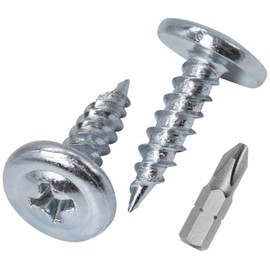 (Pack of 100 pcs) Zinc Plated Steel 4.2 x 16 mm Wood Screws, Metal Screws, Phillips Modified Truss Head, Self Tapping (100, 4.2 x 16 mm)