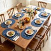 Oval placemats Set of 8, Heat Resistant Faux Leather Place