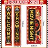 3Pcs Movie Night Porch Sign Banner Movie Theme Theater Welcome
