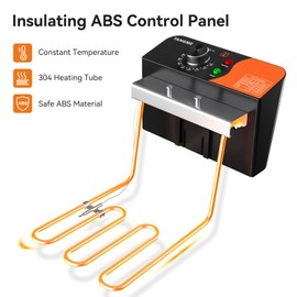 TANGME Commercial Deep Fryer, 3400W Electric Countertop Fryer 20.7QT with 6.35QTx2 Baskets Stainless Steel Oil Fryer with Temperature Limiter for Home Kitchen and Restaurant