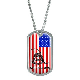 GRAPHICS & MORE Gadsden Don't Tread On Me USA Flag - Tea Party - Military Dog Tag Luggage Keychain