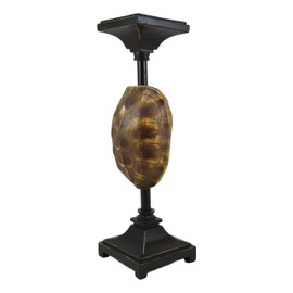 Ebros Large Nautical Reptile Realistic Turtle Shell Pillar Candle Holder Statue 15" Tall Coastal Ocean Tortoise Shells Candleholder Decor Figurine for Mantelpiece Countertop Bar Side Table Accent