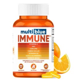 Multivitamínico Multiblue Sin Sabor 60 Cápsulas con Vitamina C Zinc Cúrcuma                                                                           