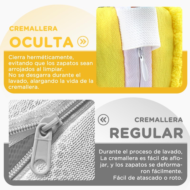 Luxear Shoe Washing Bag 2pcs, Invisible Zipper Side Opening Shoe