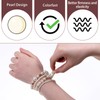 4 Pcs Pearl Bracelets for Women, White Gold Stretch Bridesmaid