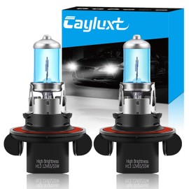 Cayluxt H13 Halogen Headlight Bulb, 60W/55W 5000K Bright White 9008 High Low Beam Replacement, Pack of 2