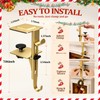 6Pcs Christmas Fireplace Stocking and Garland Hanger Fits 0.87-4.1" Mantle