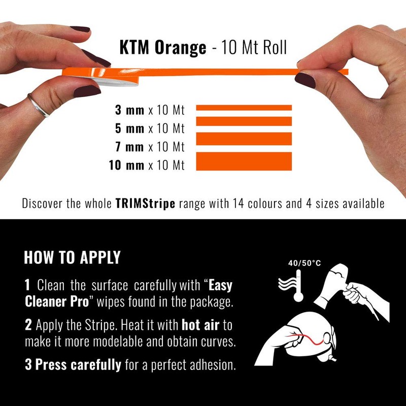 4R Quattroerre.it 10487 Trim Stripes KTM Orange 7mm x 10m