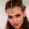 Auwoyss Turquoise Layered Head Chain Boho Star Hair Chain Forehead