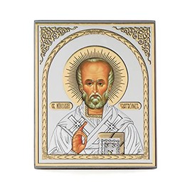 NKlaus Saint Nicholas Wonderworker Wooden Icon 10 x 12 cm Christian Orthodox 11346