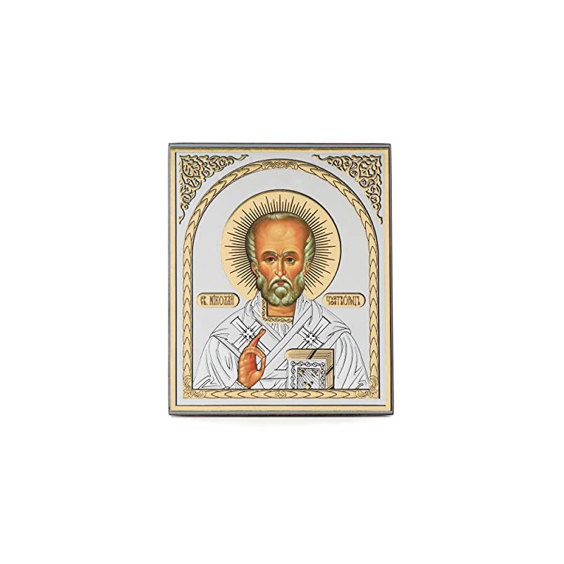 NKlaus Saint Nicholas Wonderworker Wooden Icon 10 x 12 cm