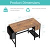 Lufeiya Computer Desk with Drawers - 40 Inch Work Reversible