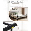 Metal Platform Bed Frame with Arched Headboard, Sturdy Heavy Duty