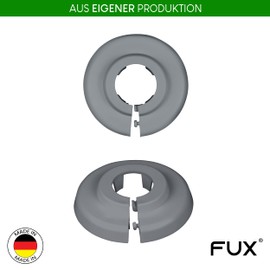 FUX 2 Pieces Radiator Pipe Covers for Pipe diameters 12mm-35mm; Heating Floor Pipe Collars Rings White, Black, Grey, Brown (15mm, Window Grey 7040)