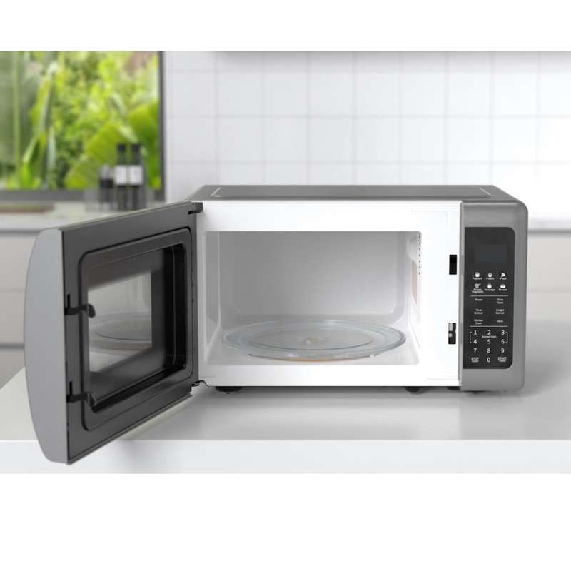 Emerson MW7601SL Compact Countertop Microwave Oven with Sleek Mirrored Finish
