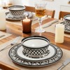 Lechoo Melamine Dinnerware Sets-12pcs Melamine Plates and Bowls Set, Unbreakable,