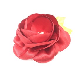 Kanzashi handmade hair clip flower red rose