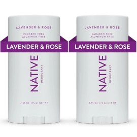 Native Deodorant, Aluminum Free with Baking Soda, Lavender & Rose, 2-Pack