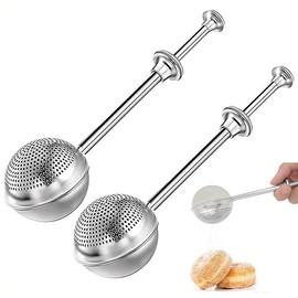 Plumero de azúcar en polvo, dispensador de harina para hornear pan, tamiz de harina de arroz, suministros de hornear pan de masa madre, versátil plumero de harina para hornear, ideal para azúcar en