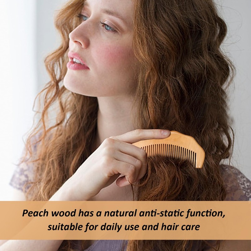 2 Pieces Wooden Massage, Antistatic Design, Acupuncture Massage Comb, Hair