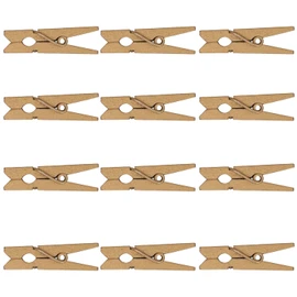 Trimming Shop Pack of 50 Mini Craft Wooden Pegs, Small Crafting Pegs, 3.5cm Gold Mini Wooden Peg Embellishments, Tiny Pegs for Hanging photos, DIY Art & Craft Projects