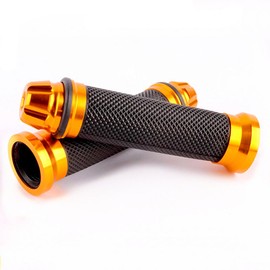 Evomosa Motorcycle Grips, Universal Motorcycle Grips, Aluminum Handlebar Ends 0.9 inches (22.2 mm), CNC Hand Grip, Left and Right Set, Gold