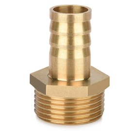 Drado Hose Nozzle Brass Brass Hose Connection Plug Adapter 1 Inch Male x 3/4 Inch Nozzle (19 mm) 1 Piece