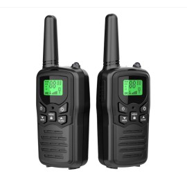 2x Long Range 100 mile Walkie Talkie Two Way Radio Charge Headset Waterproof Blk