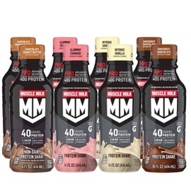 Muscle Milk Pro Advanced Nutrition Shake, 14 Fl Oz, 40 g Protein, 8 Bottles (Variety Pack)
