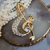 여성 패션소품 높은음자리표 골드옷핀 브로치 (WFJF6D5) Women's Fashion Accessory Treble Clef Gold Cloak Pin Brooch (WFJF6D5)