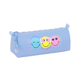 Smiley World Joyful – Pencil Case, Recyclable Fabric, Children's Pencil Case, Ideal for School Age Children, Comfortable and Versatile, Quality and Resistance, 21 x 7 x 8 cm, Light Blue/Multicolor, M,