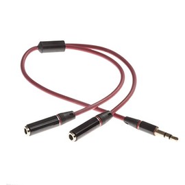 POPPSTAR Audio Y-Cable/Headphone Splitter 3.5mm Connector for 2x 3.5mm Jack with Gold-Plated Contacts