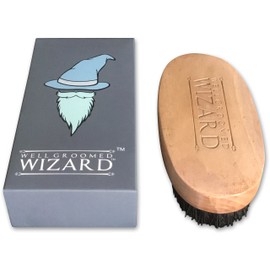 Well Groomed Wizard Beard Brush, Boar Bristle Beard and Hair Grooming Brush for Men