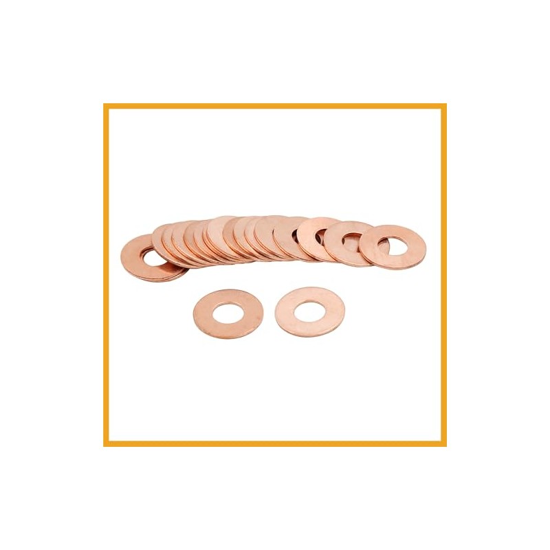 Partuto 20 Pcs 9mm Inner Dia Copper Washers Flat Sealing