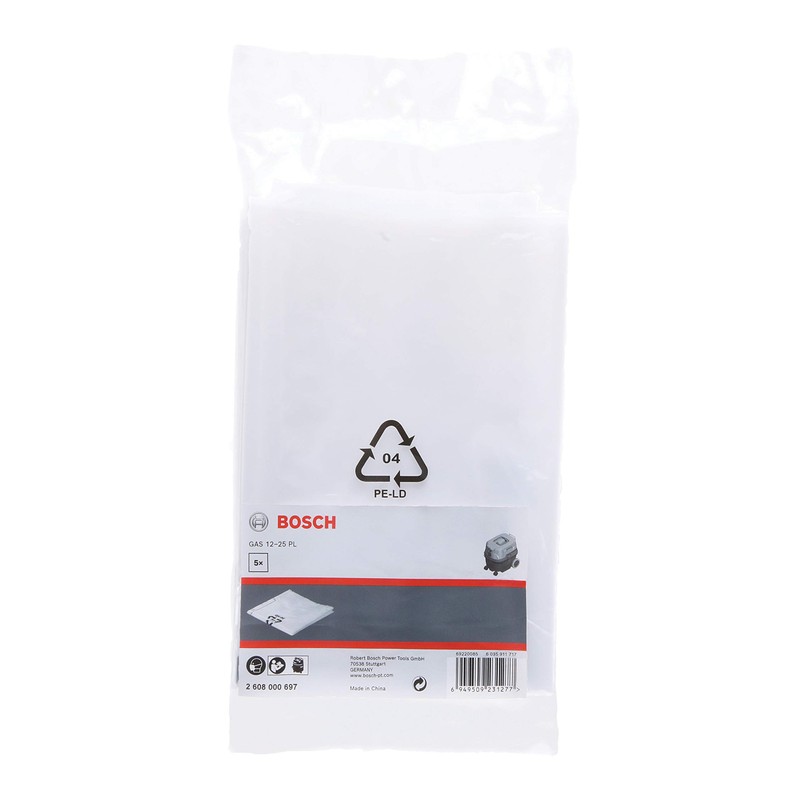 Bosch Professional set of 5 dust extractor bags (for GAS