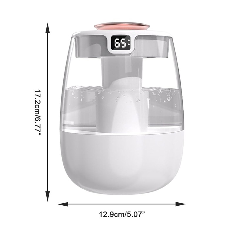 DONGKER Double Spray Humidifier,1L Silent USB Digital Display Humidifier with