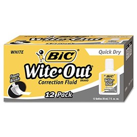 Bic Correction Fluid, Quick Dry Formula, 20ml, White (BICWOFQD12WE)