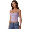QINSEN Women's Double Lined Basic Tank Top Adjustable Spaghetti Straps