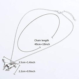 BANCHELLE Horse Pendant Horse Necklace with Pouch for Girls Teen Women Silver