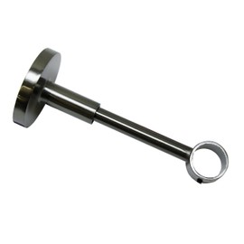 GARDINIA Träger mit Metallmontageplatte für Gardinenstange, 1-läufig, Geschlossen, Inkl. aller Montage-Teile, Serie Chicago, Ø 20 mm, Titan