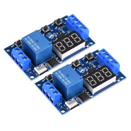 FORIOT 2Pcs 5V Type-C Timer Relay DC 6-30V Programmable Cycle Delay Timer Switch Module with Digital LED Display