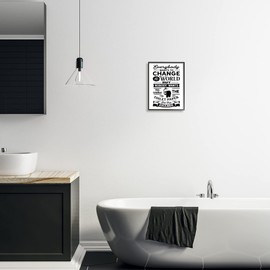 Stupell Industries Be The Change Funny Toilet Paper Vintage Washroom, Design by Lettered and Lined