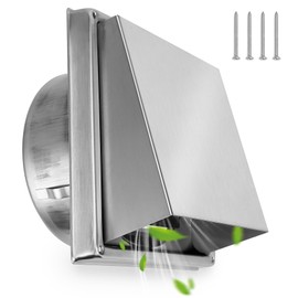 Stanbroil 6 Inch Wall Vent Exhaust Cover, Stainless Steel External Extractor Dryer Cushioned Non-Return Flap, Outside Airflow Vent Replacement Hood