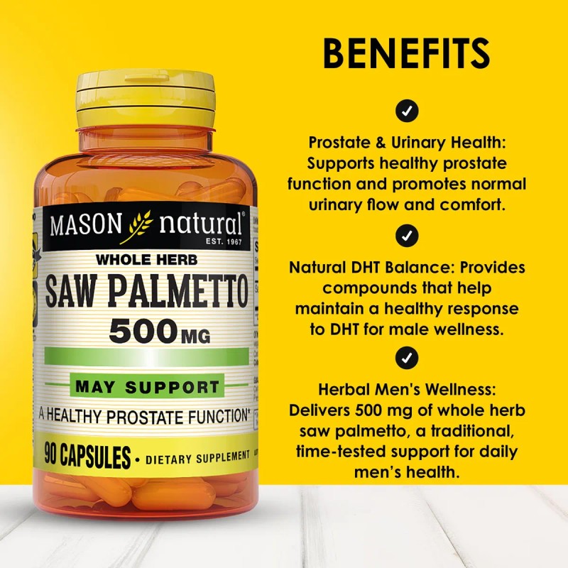 Saw Palmetto 500mg - 90 Cápsulas Mason Natural